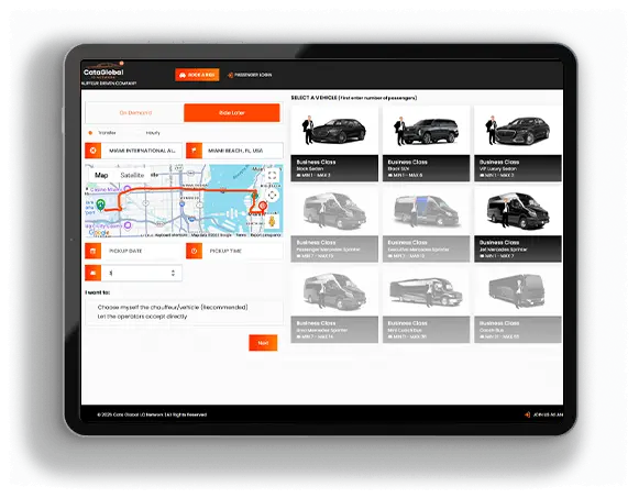 Select Vehicle Tablet