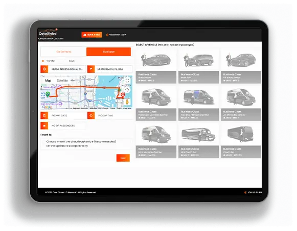 pickup dropoff Location tablet